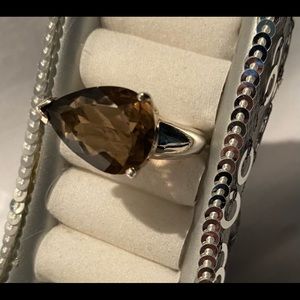 Smoky topaz sterling silver ring